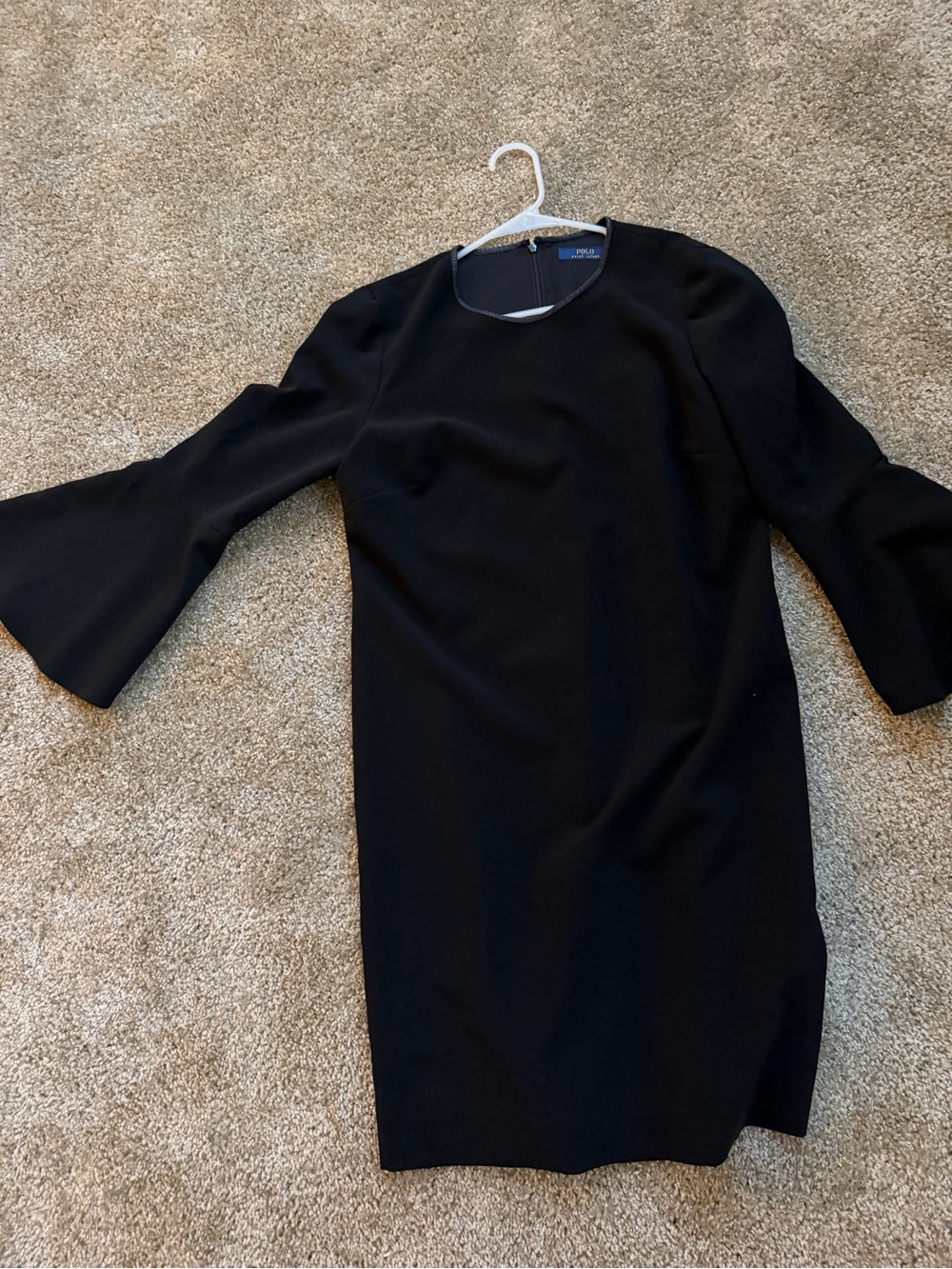 Ralph Lauren Black Bell-Sleeve Shift Dress